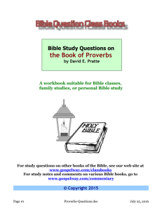 Book of Proverbs - Bible Study Lessons