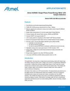 Atmel AVR465: Single-Phase Power/Energy Meter with Tamper