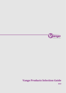 Vango Product Selection Guide_June 2014