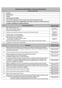 Single Phase Smart Meter`s Technical Specification90/03/08