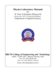 Physics Laboratory Manuals