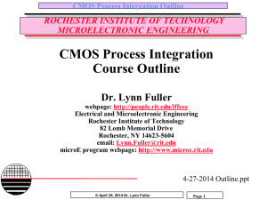 CMOS Process Integration Outline - RIT