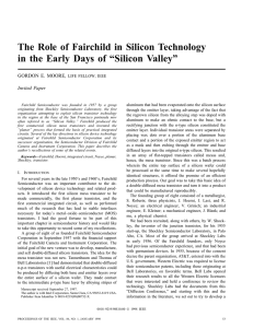 The Role Of Fairchild In Silicon Technology In The Early Days Of