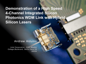 Silicon Photonics at Intel 50Gbps Integrated Link