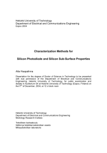 Characterization Methods for Silicon Photodiode and Silicon Sub