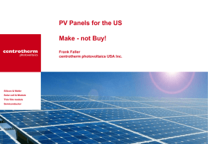 PV Panels for the US Make - not Buy!