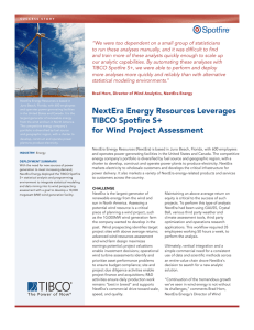 NextEra Energy Resources Leverages TIBCO Spotfire S+ for Wind