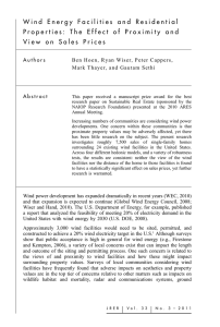 Wind Energy Facilities and Residential Properties: The Effect