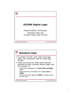 ECE380 Digital Logic Standard chips - Dr. Jeff Jackson -