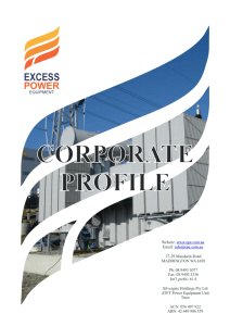 The EPE Group Brochure - Excess Power Equipment