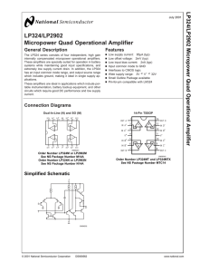LP324/LP2902 Micropower Quad Operational Amplifier