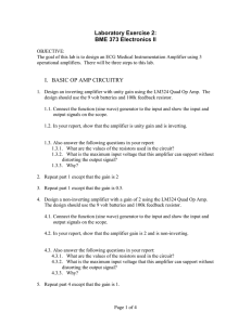 Laboratory Exercise 2: BME 373 Electronics II I. BASIC OP AMP