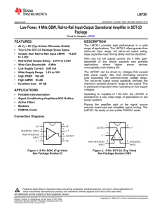 LM7301 Low Pwr, 4MHz GBW, Rail-to