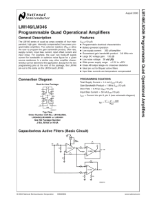 LM146/LM346 Programmable Quad Operational Amplifiers