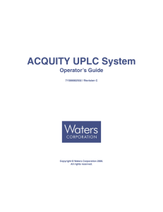 ACQUITY UPLC System Operator`s Guide