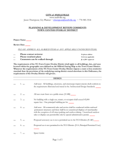 Town Center Overlay District Checklist