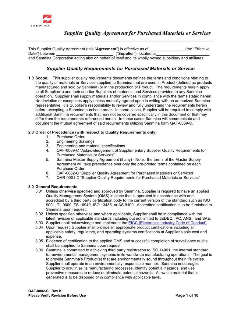 Pharmaceutical Supply Agreement Template