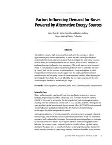 Factors Influencing Demand for Buses Powered by Alternative