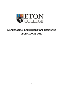 information for parents of new boys