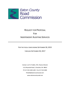 Independent Auditing Services - Eaton County Road Commission