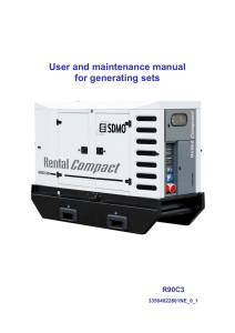 User and maintenance manual for generating sets