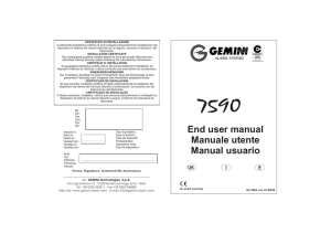 End user manual Manuale utente Manual usuario