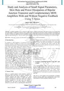 Study and Analysis of Small Signal Parameters, Slew Rate and