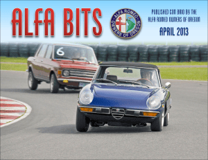 April 2013 Alfa Bits - Alfa Romeo Owners of Oregon