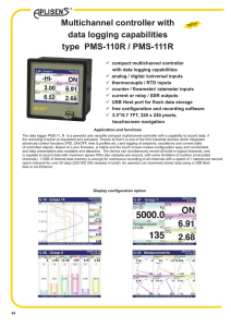 Multichannel controller with data logging capabilities type PMS