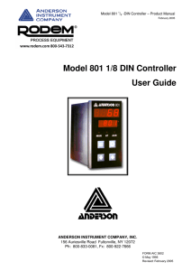 Model 801 1/8 DIN Controller User Guide
