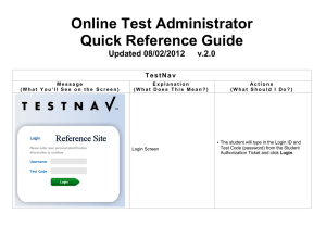 Online Test Administrator Quick Reference Guide
