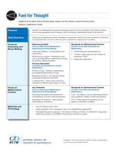 Fuel for Thought - National Council of Teachers of Mathematics