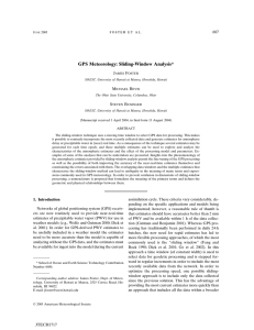 GPS Meteorology: Sliding-Window Analysis