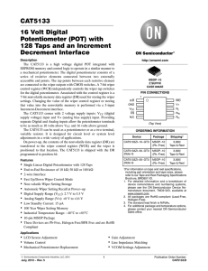 CAT5133 - 16 Volt Digital Potentiometer (POT) with 128 Taps and