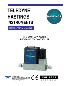 HFM-300 / HFC-302 - Teledyne Hastings Instruments
