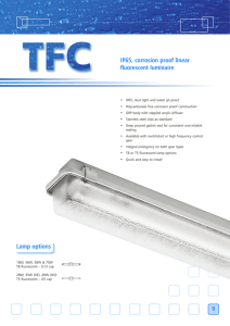 9 Lamp options IP65, corrosion proof linear fluorescent luminaire