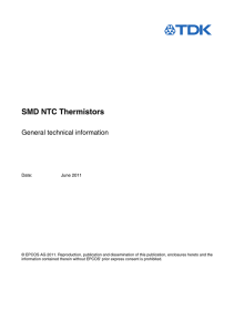 SMD NTC thermistors, General technical information
