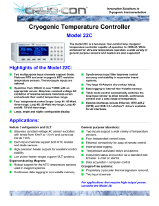 Model 22C Cryogenic Temperature Controller Data Sheet