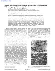 Positive temperature coefficient effect in multiwalled carbon