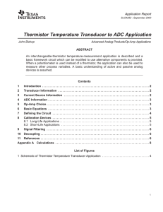 Thermistor Temperature Transducer to ADC