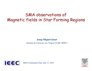 SMA observations of Magnetic fields in Star Forming Regions