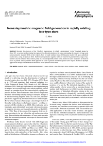 Nonaxisymmetric magnetic field generation in rapidly rotating late