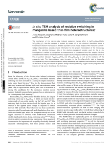 In situ TEM analysis of resistive switching in