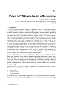Pulsed Nd:YAG Laser Applied in Microwelding