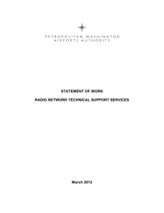 STATEMENT OF WORK RADIO NETWORK TECHNICAL SUPPORT