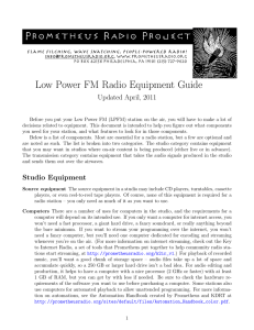 Low Power FM Radio Equipment Guide