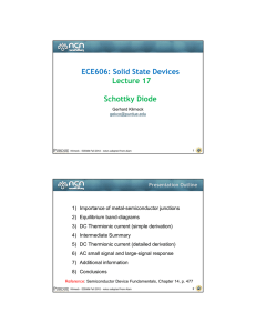 ECE606: Solid State Devices Lecture 17 Schottky Diode