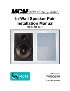 In-Wall Speaker Pair Installation Manual