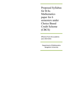 Proposed Syllabus for B.Sc. Mathematics paper for 6 semesters