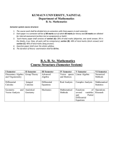B.A./B. Sc. Mathematics Course Structure (Semester System)